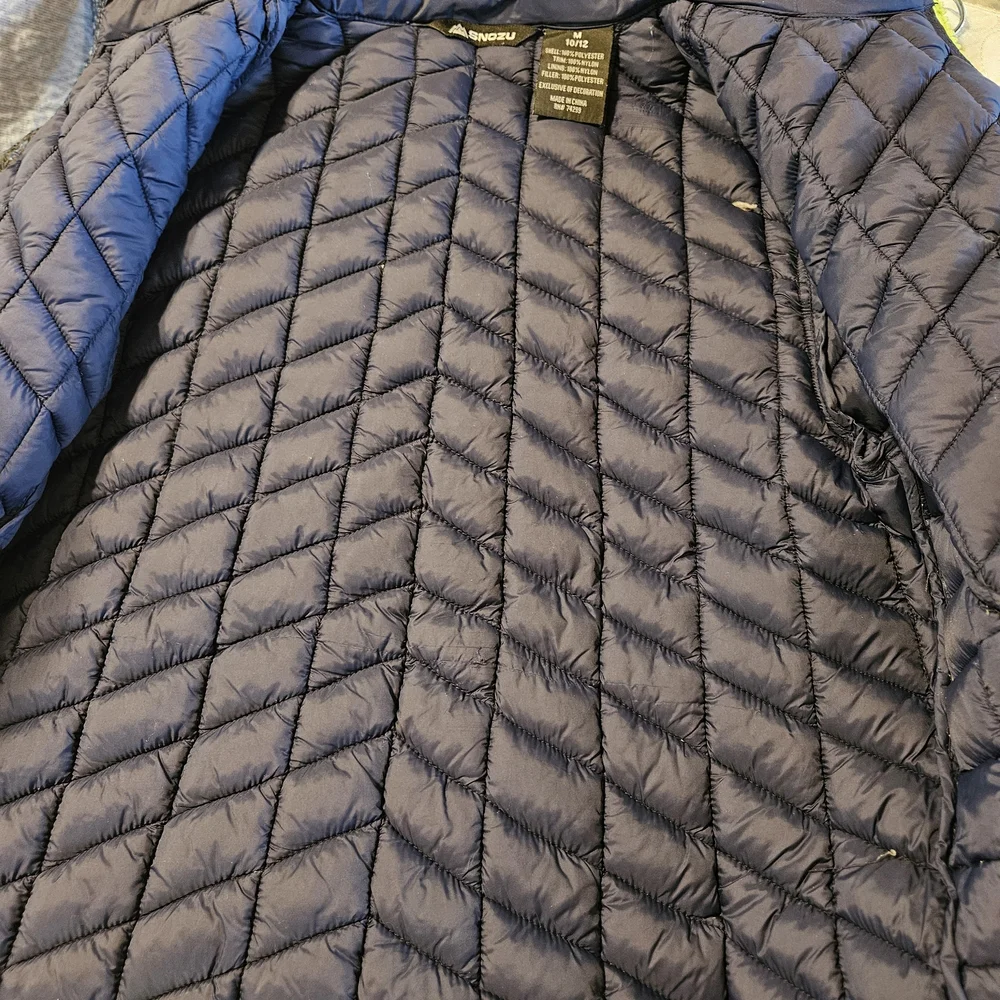 Snozu Kids Navy and Yellow Puffer Jacket